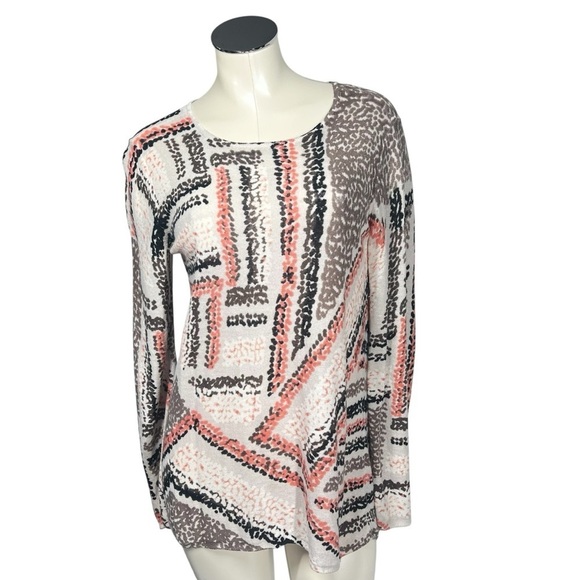 NIC+ZOE Sweaters - NIC+ZOE Long Sleeve Multicolor Abstract Tunic Knit Sweater Women's M